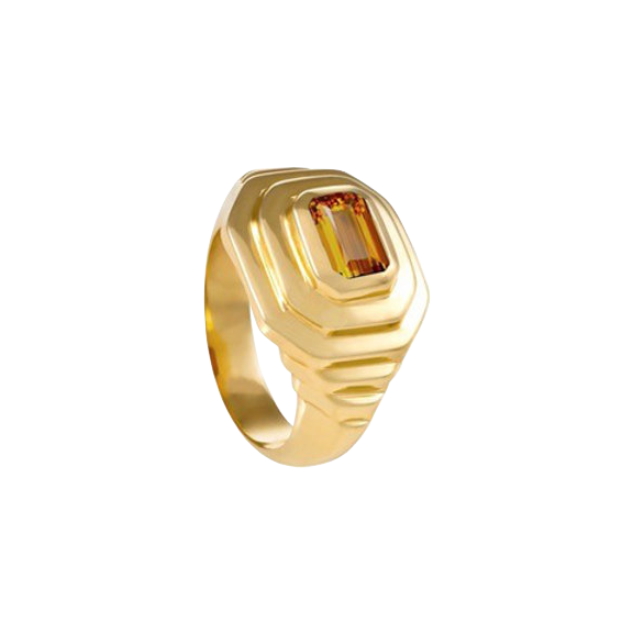 Mini Steps Ring with Citrine