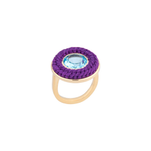 Small Purple Tambourine Ring with Topaz