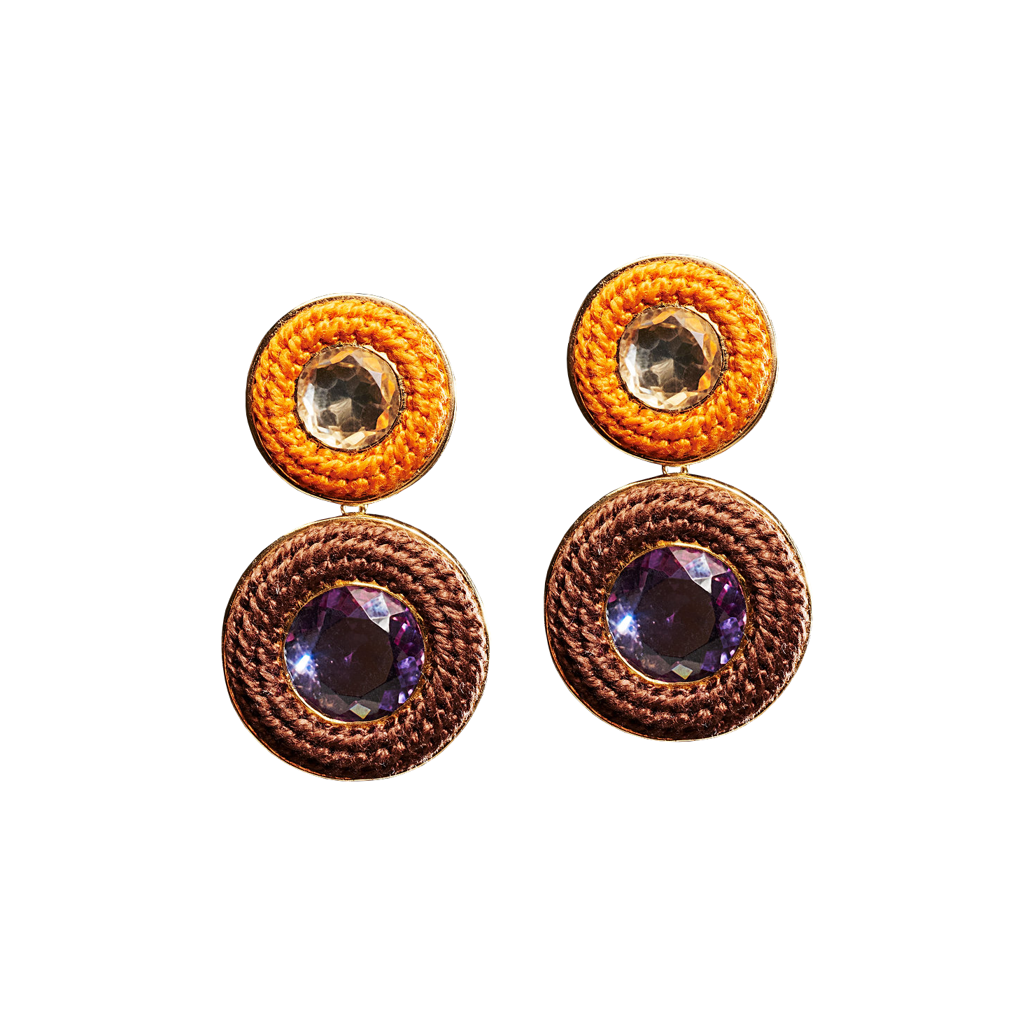 Bossa Earrings in Orange and Brown