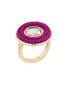Small Fuchsia Tambourine Ring with Citrine