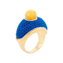 Blue Kyoto Ring with Yellow Feldspar