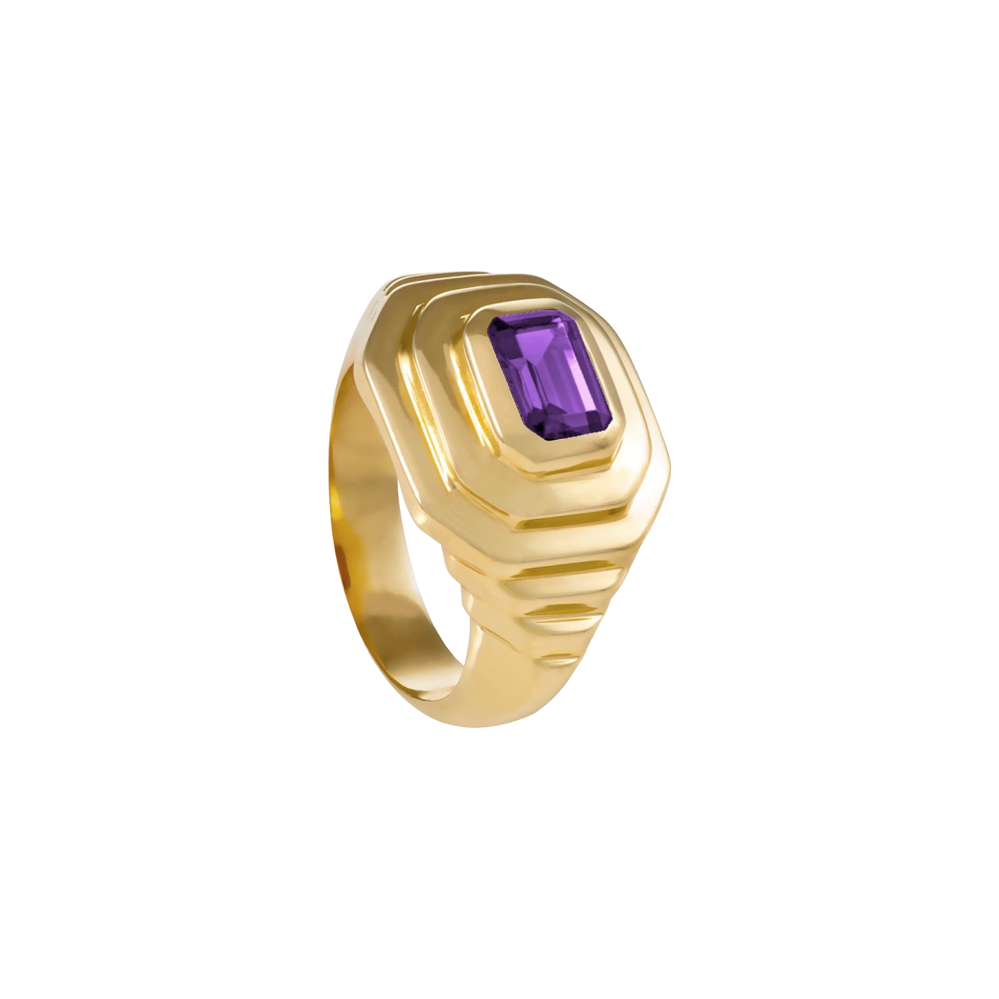 Mini Steps Ring with Amethyst