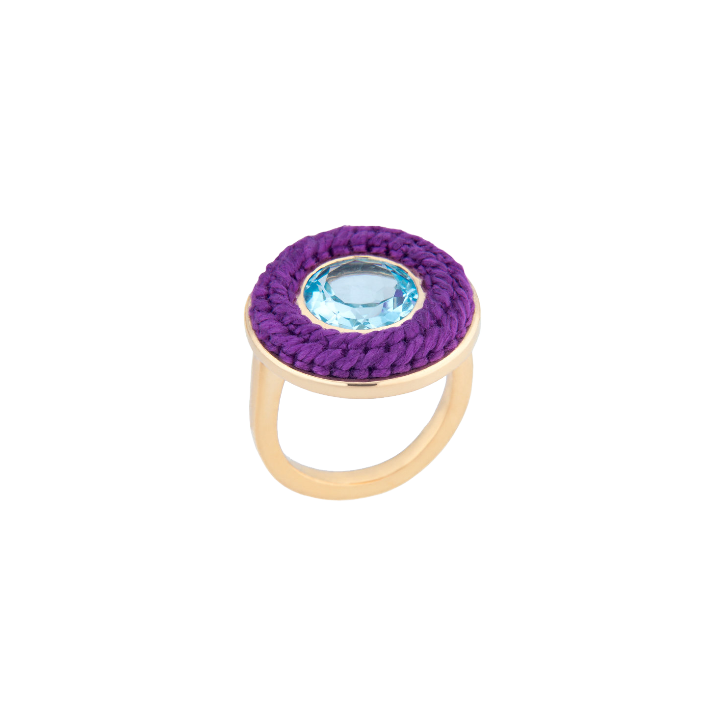 Small Purple Tambourine Ring with Topaz