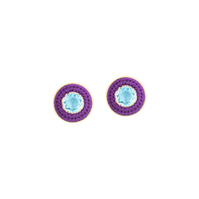 Small Purple Pandeiro Earrings with Topaz