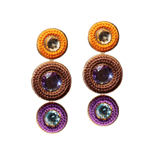 Samba Earrings in Orange, Brown and Purple