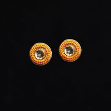 Small Orange Pandeiro Earrings with Citrine