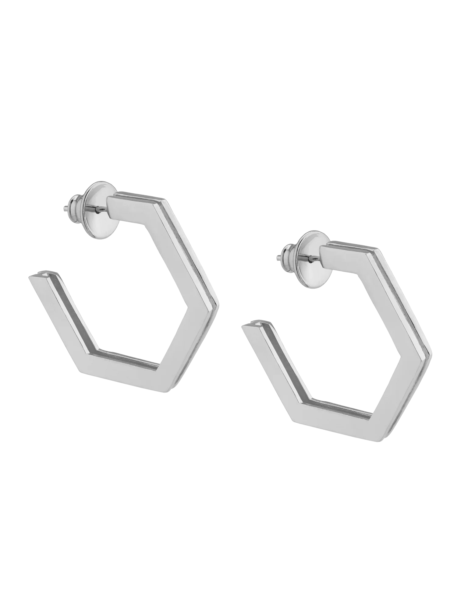Large Hexagonal Hoop Earrings